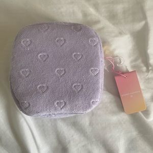 BNWT stoney clover lane x target terry cloth embossed hearts mini square pouch